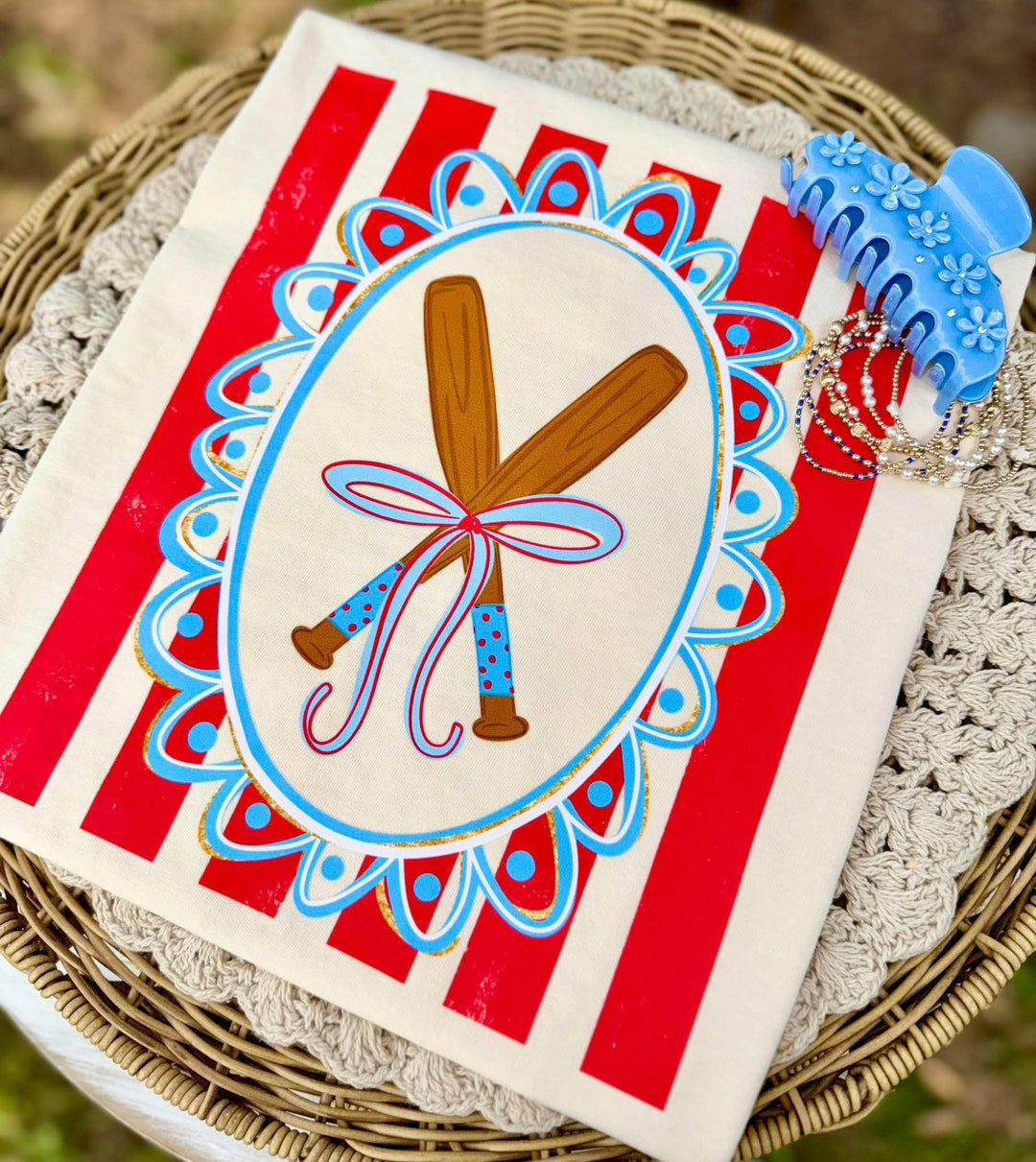 BASEBALL FRAME AND STRIPES - CC COMPLETED TEE