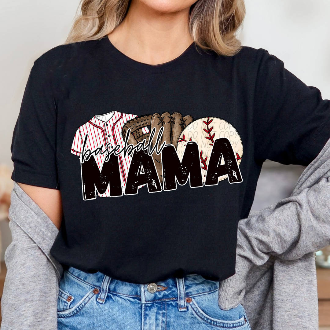 BASEBALL MAMA RED