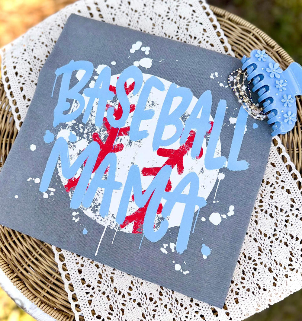Baseball Mama Splatter DTF transfer design