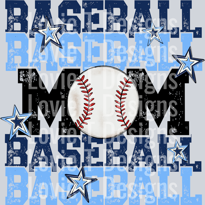 Baseball Mom_ CAROLINA BLUE AND NAVY