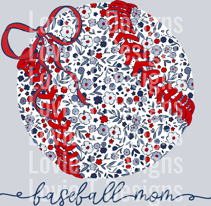Baseball Mom Coquette Floral