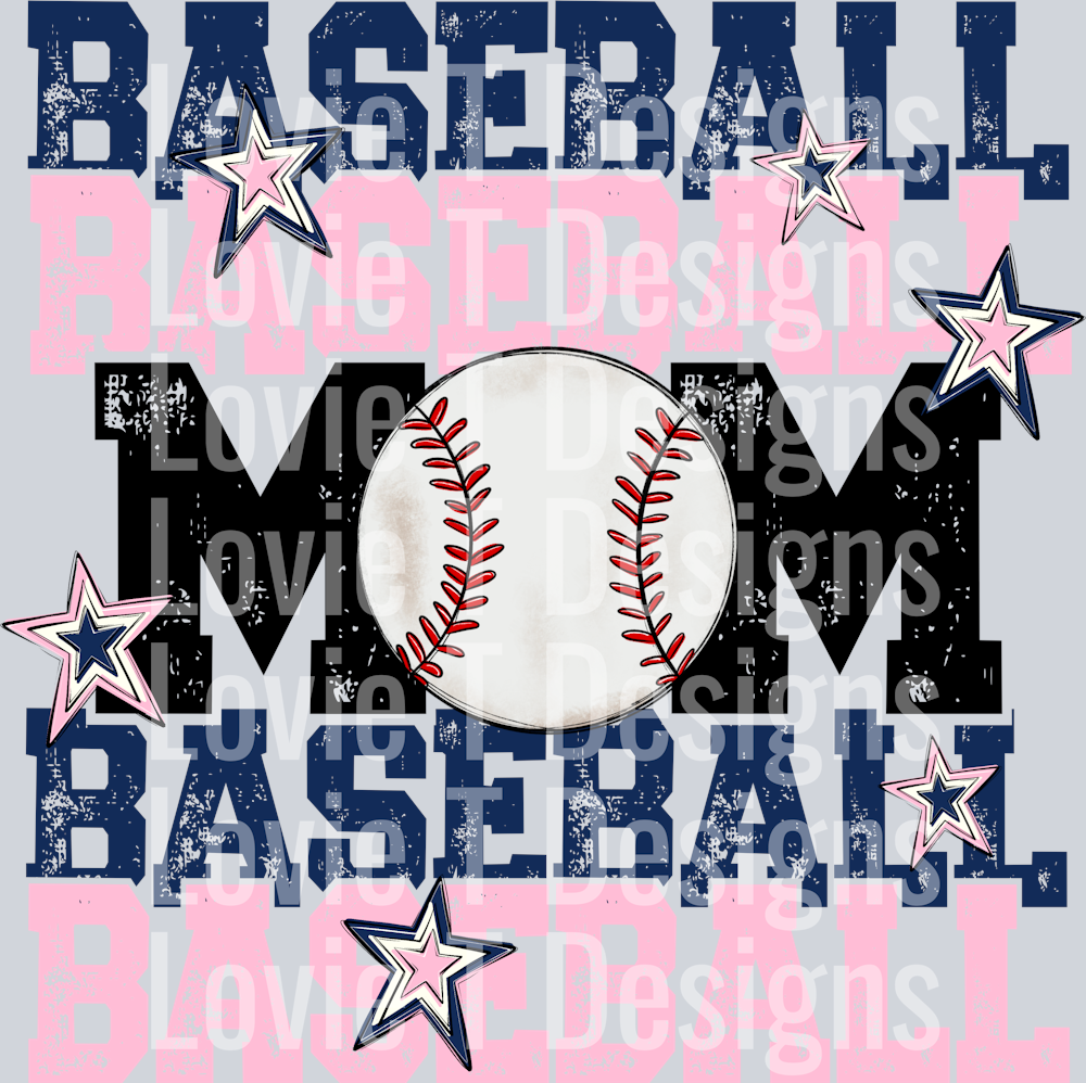 Baseball Mom_NAVY Pink