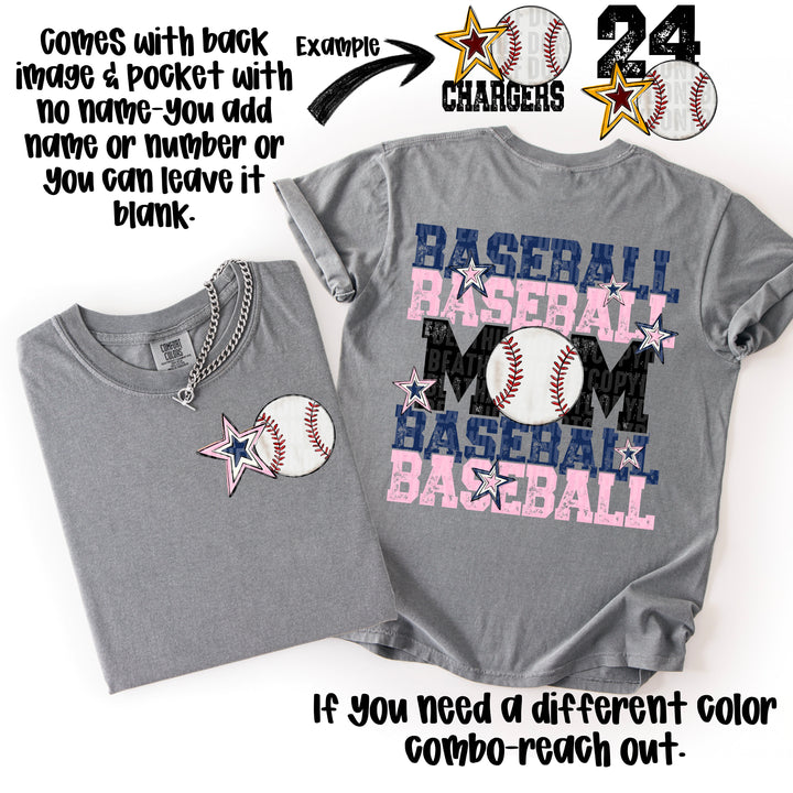 BASEBALL MOM NAVY PINK