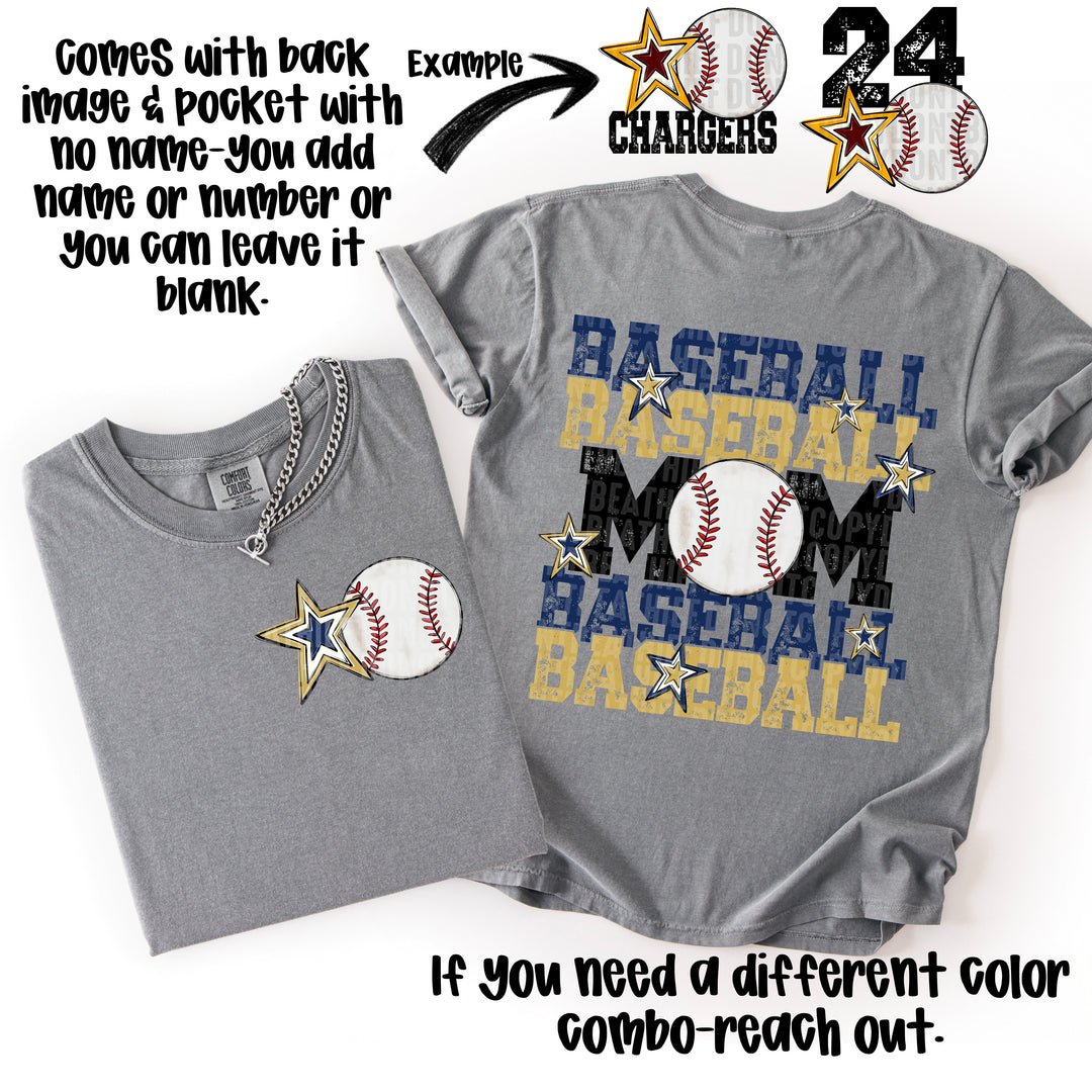 BASEBALL MOM NAVY VEGAS GOLD