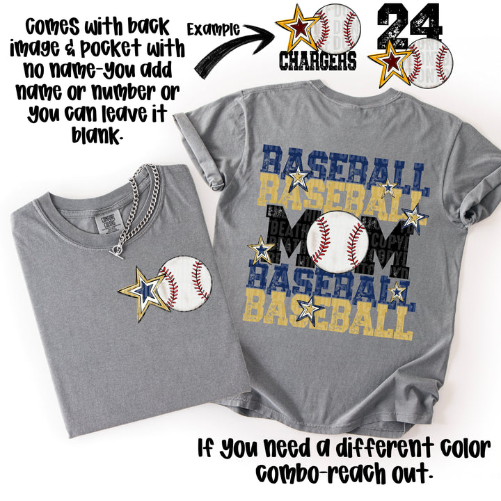 BASEBALL MOM NAVY VEGAS GOLD