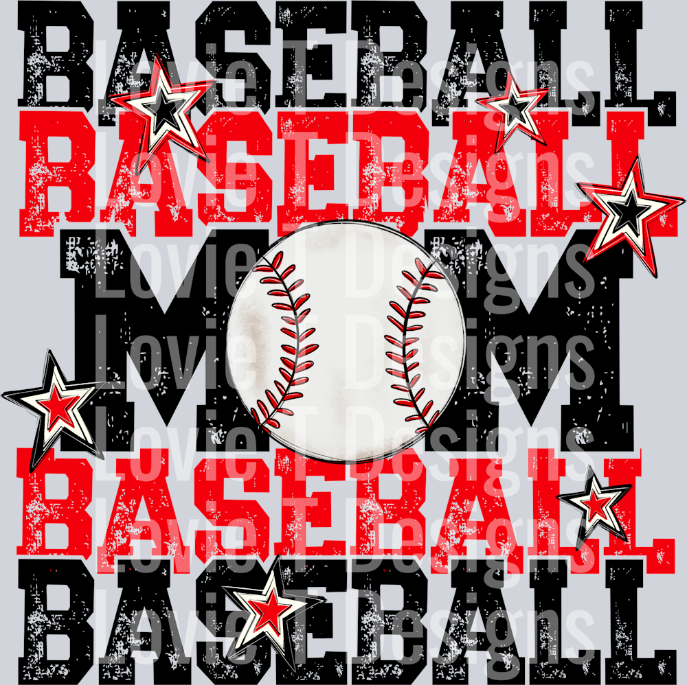 Baseball Mom_Red BLACK