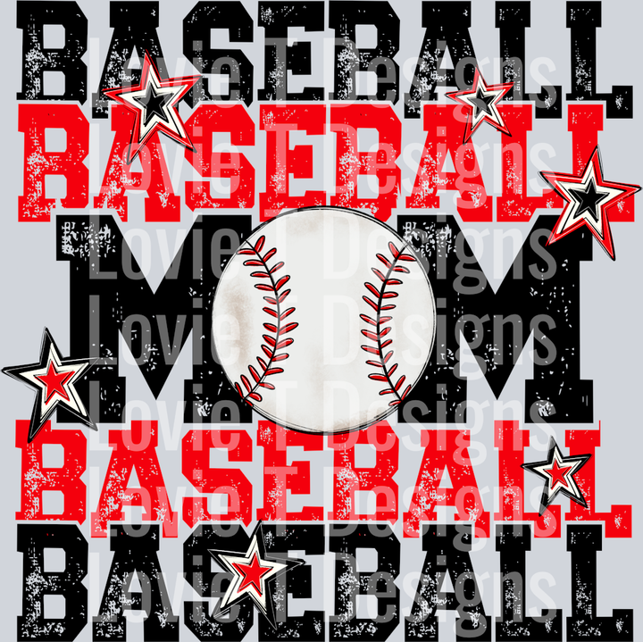 Baseball Mom_Red BLACK