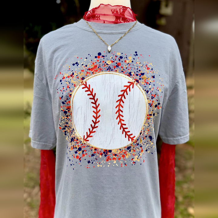 Baseball Paint Splatter – DTF Transfer – product image