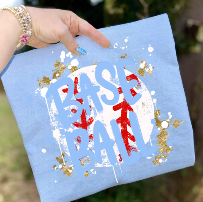 Baseball Splatter DTF transfer design