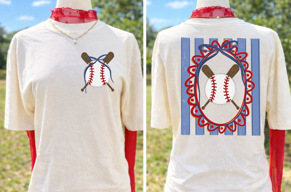 Baseball Stripes Pocket DTF transfer design