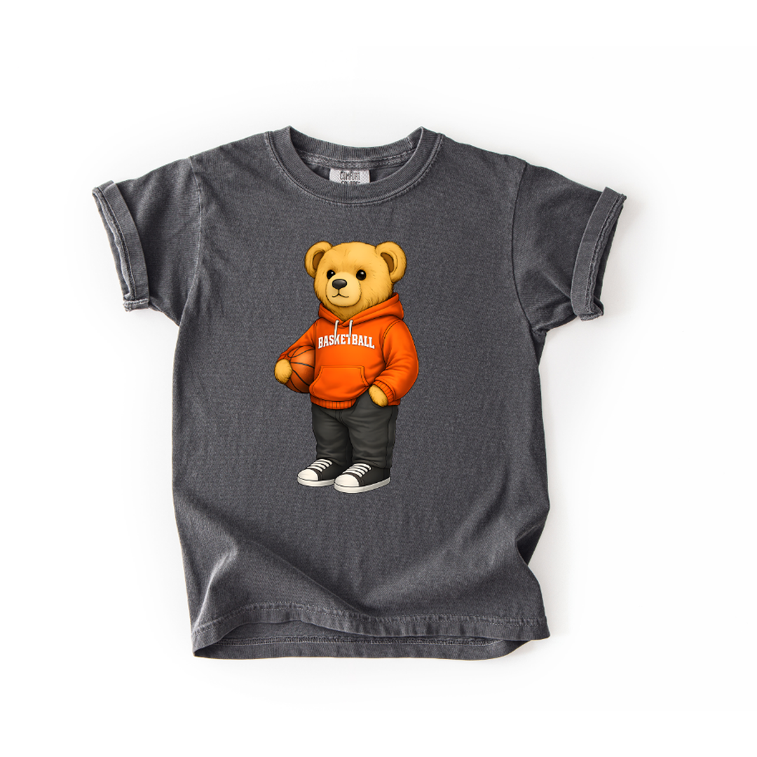 Basketball Bear Orange Hoodie – DTF Transfer – product image