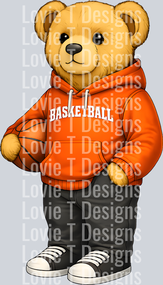 BASKETBALL BEAR ORANGE HOODIE