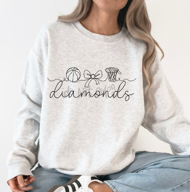 Basketball Delicate Diamonds DTF transfer design – image 1