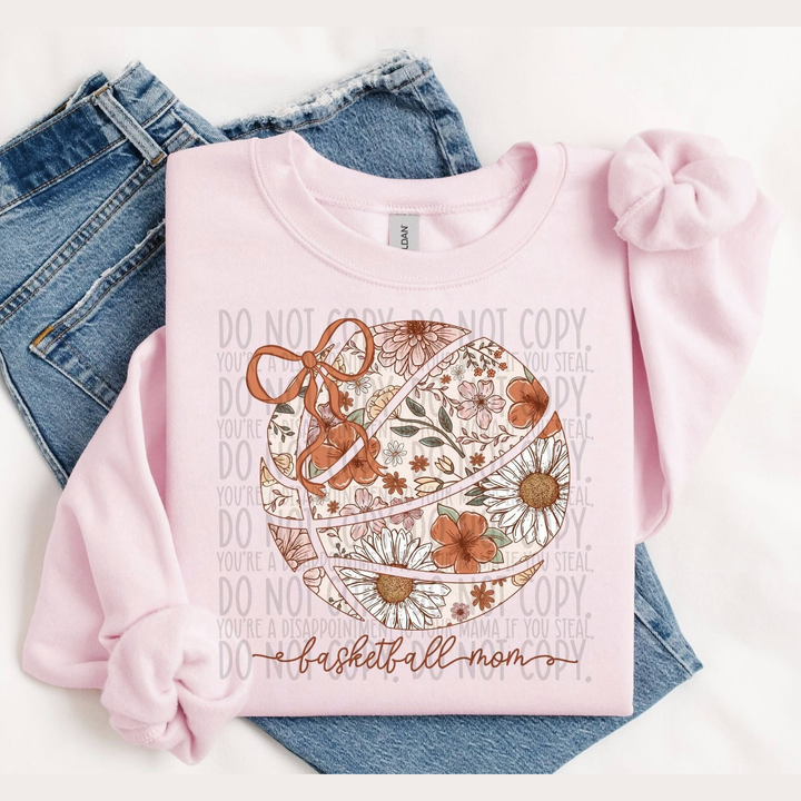 Basketball Mom Coquette Floral – DTF Transfer – product image