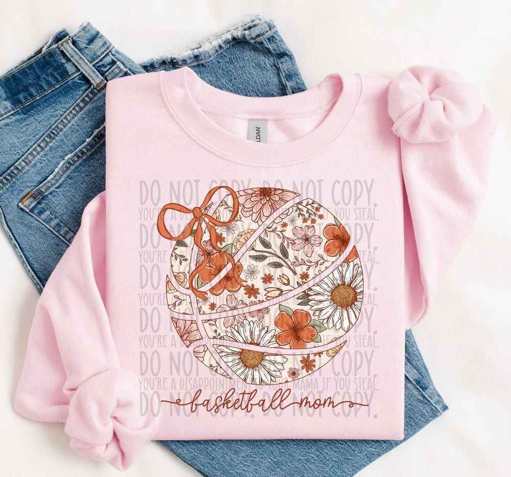 Basketball Mom Coquette Floral DTF transfer design – image 1
