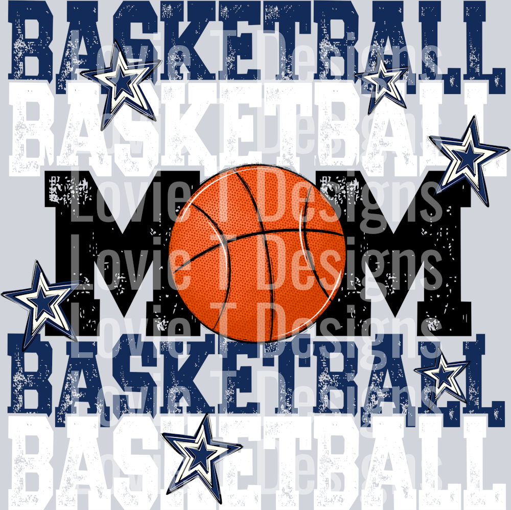 Basketball Mom_NAVY White