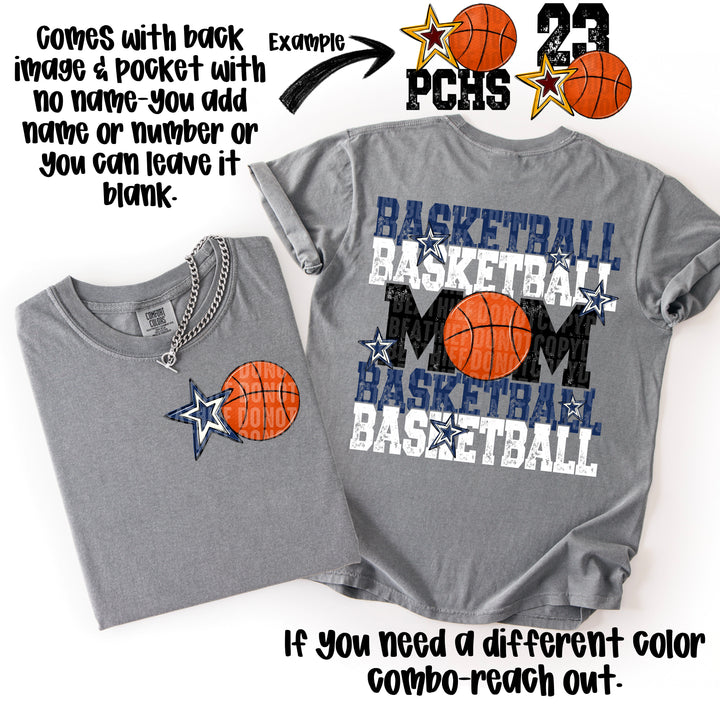 BASKETBALL MOM NAVY WHITE