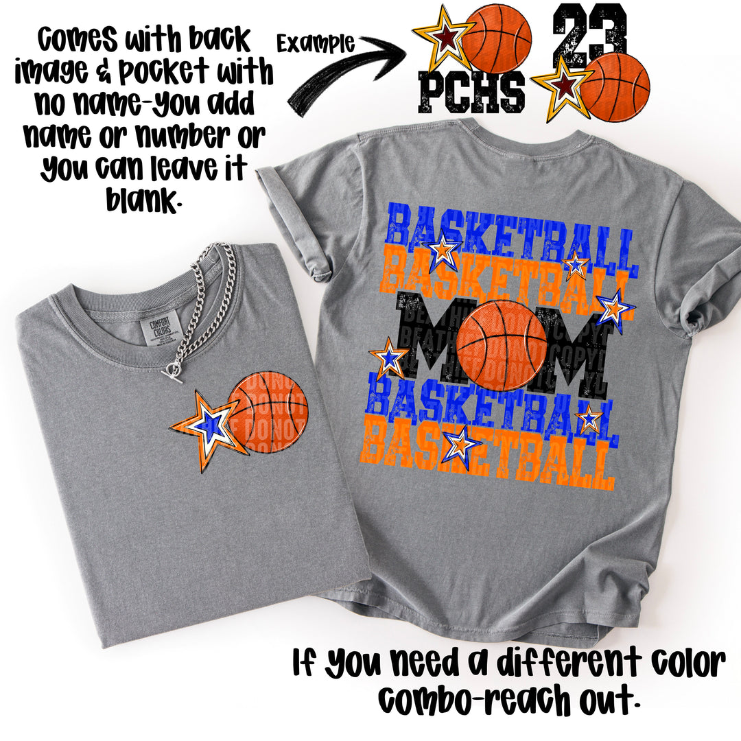 BASKETBALL MOM ORANGE ROYAL
