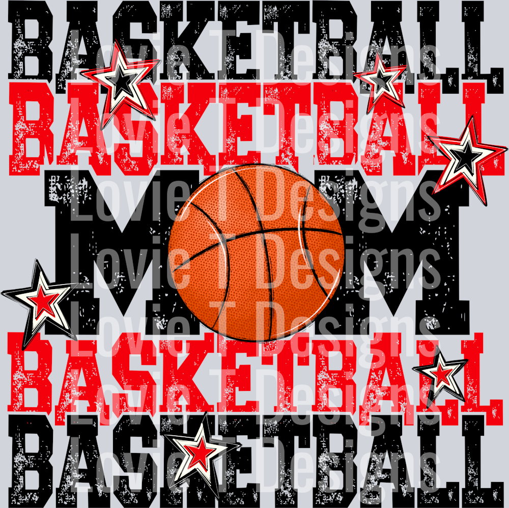 Basketball Mom_Red BLACK