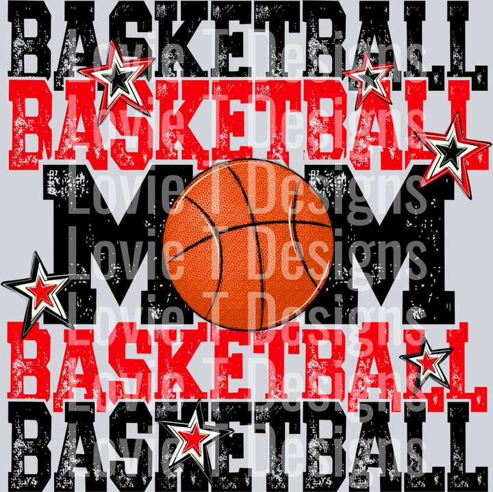 Basketball Mom_Red BLACK