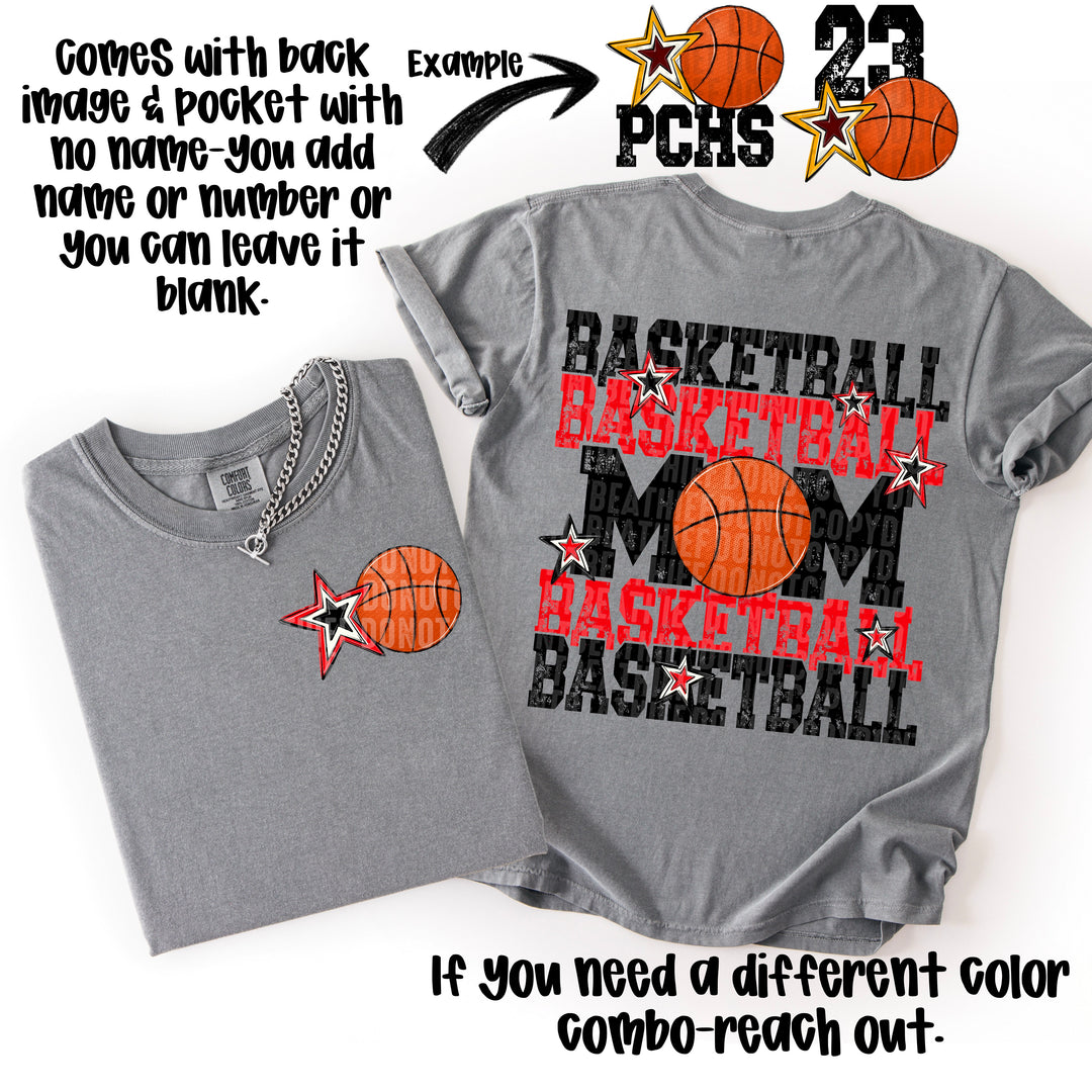 BASKETBALL MOM RED BLACK