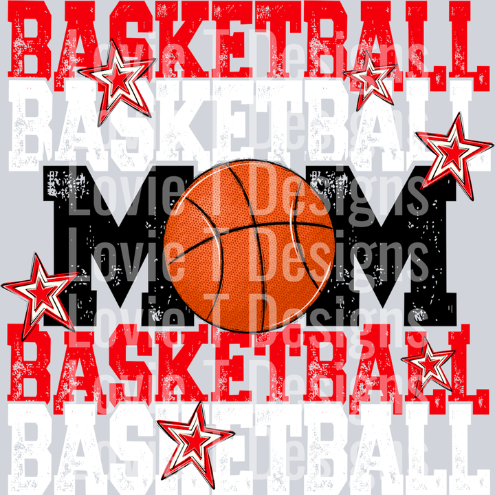 Basketball Mom_Red White