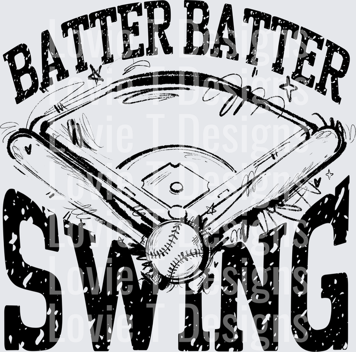Batter Batter Swing DTF transfer design