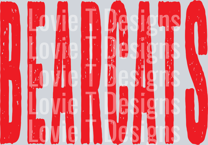 BEARCATS RED OVERIZED GRUNGE MASCOT