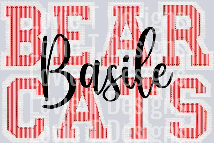 BEARCATS WHITE BASE RED TOP PREPSTER BASILE IN BLACK CENTER