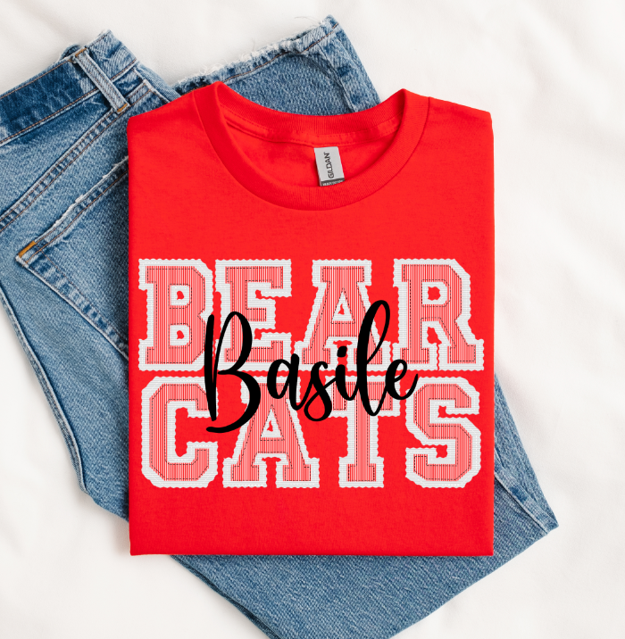 BEARCATS WHITE BASE RED TOP PREPSTER BASILE IN BLACK CENTER