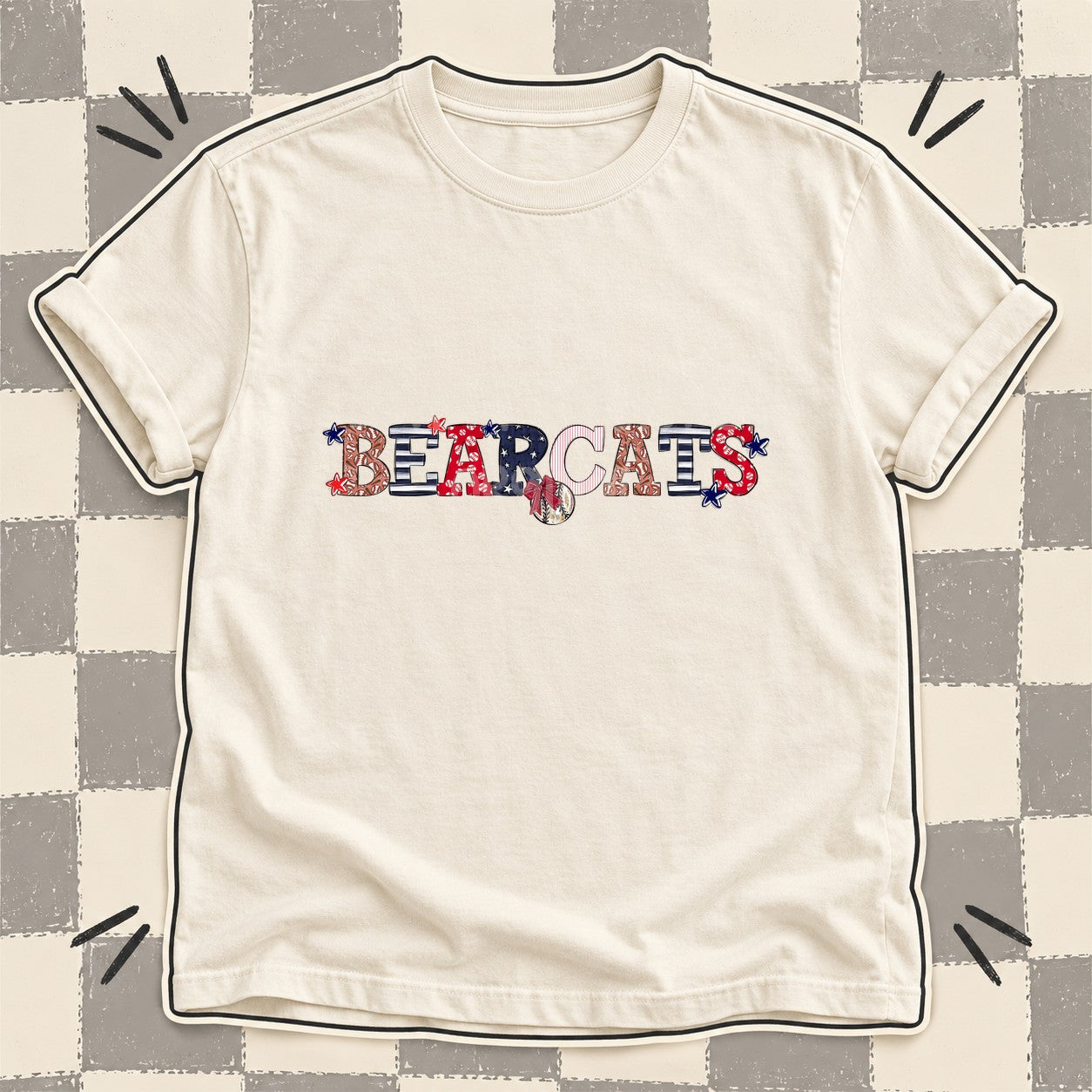 Mixed Doodle Baseball Mascots – Ballpark Classic Bearcats design