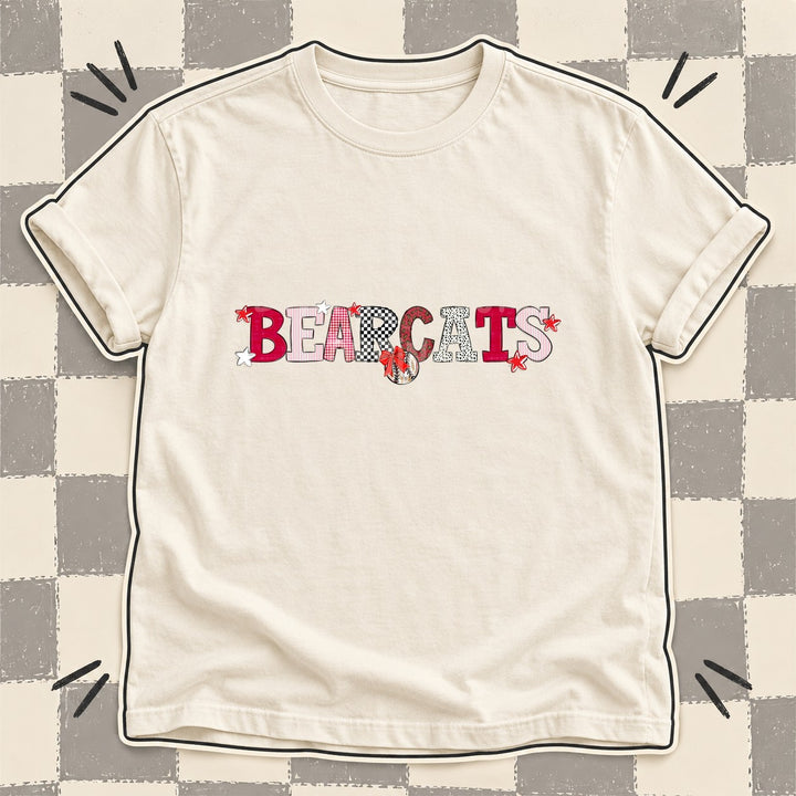 Bearcats Red White Mixed Doodle Baseball Mascots – Mascot Colors DTF transfer mockup