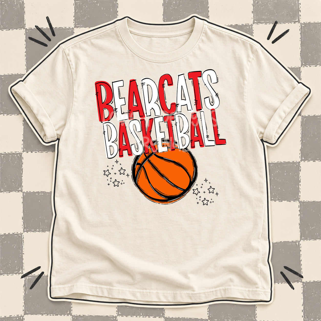 Team Go Basketball Mascots Bearcats Red White design