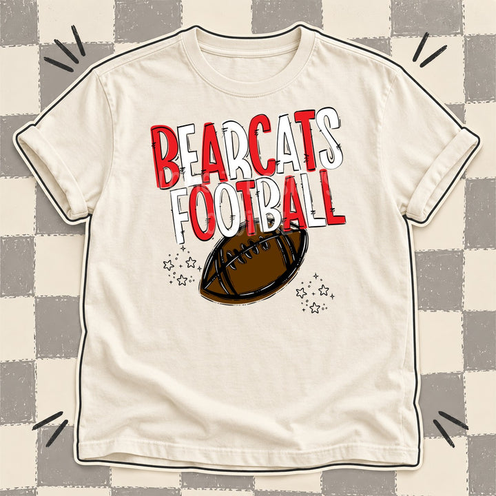 Bearcats Red White Team Go Football Mascots DTF transfer mockup