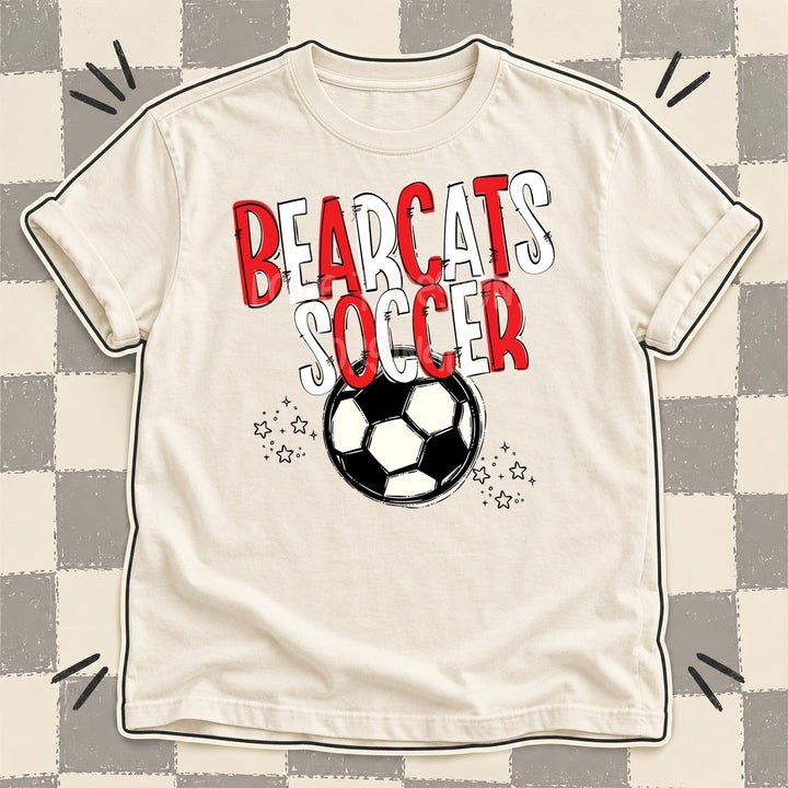 Bearcats Red White Team Go Soccer Mascots DTF transfer mockup