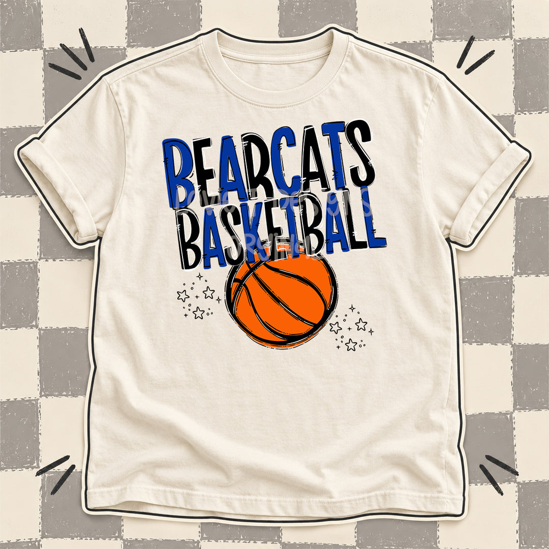 Bearcats Royal Blue Black Team Go Basketball Mascots DTF transfer
