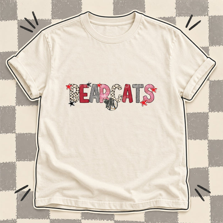 Bearcats Mixed Doodle Baseball Mascots – Stitched Ballpark DTF transfer mockup