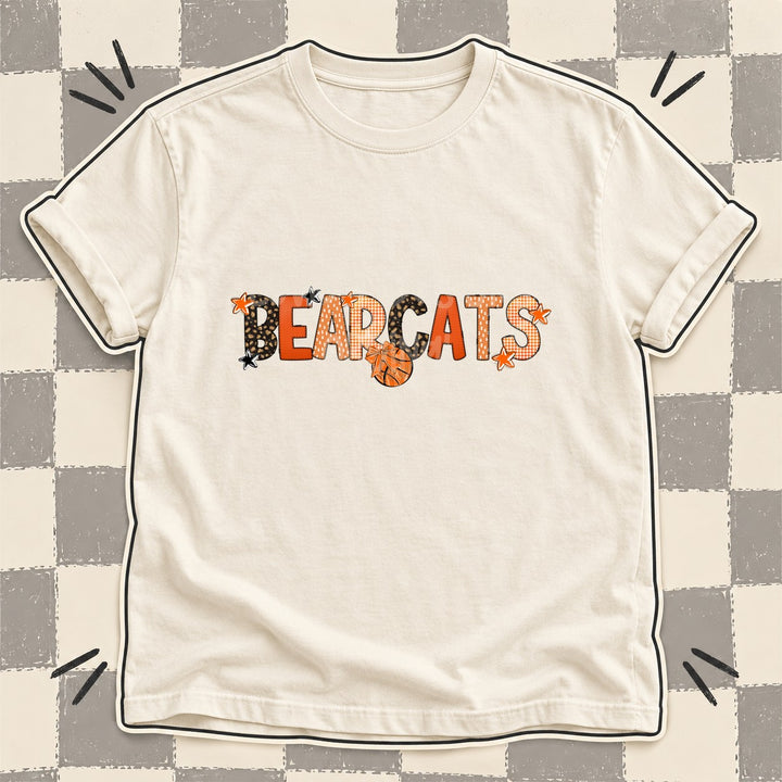 Bearcats Mixed Doodle Basketball Mascots – Leopard Court DTF transfer mockup