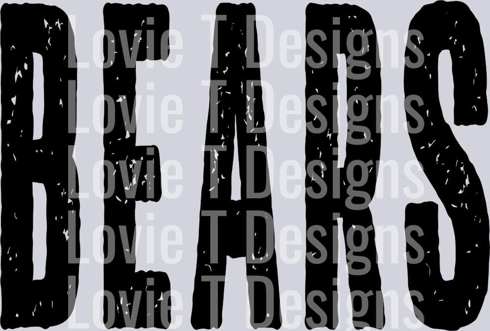 BEARS BLACK OVERSIZED GRUNGE MASCOT