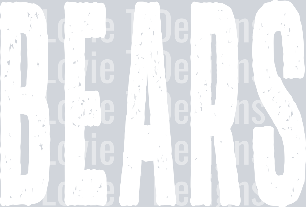 BEARS WHITE OVERSIZED GRUNGE MASCOT