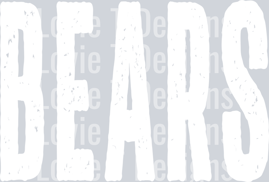 BEARS WHITE OVERSIZED GRUNGE MASCOT