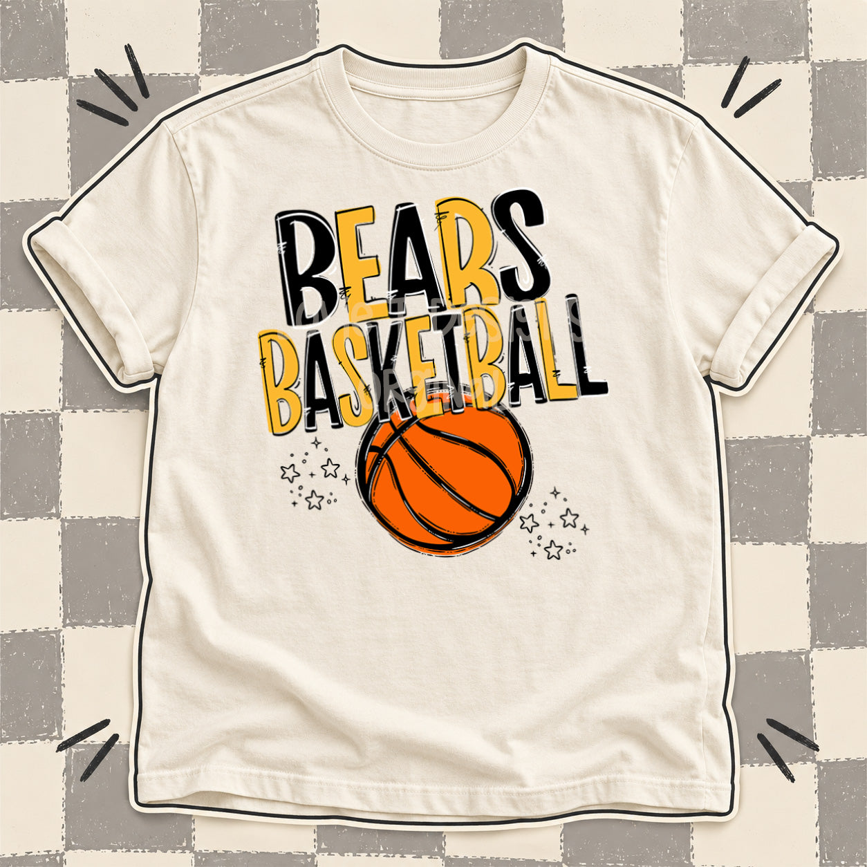 Team Go Basketball Mascots Bears Black Yellow Gold design
