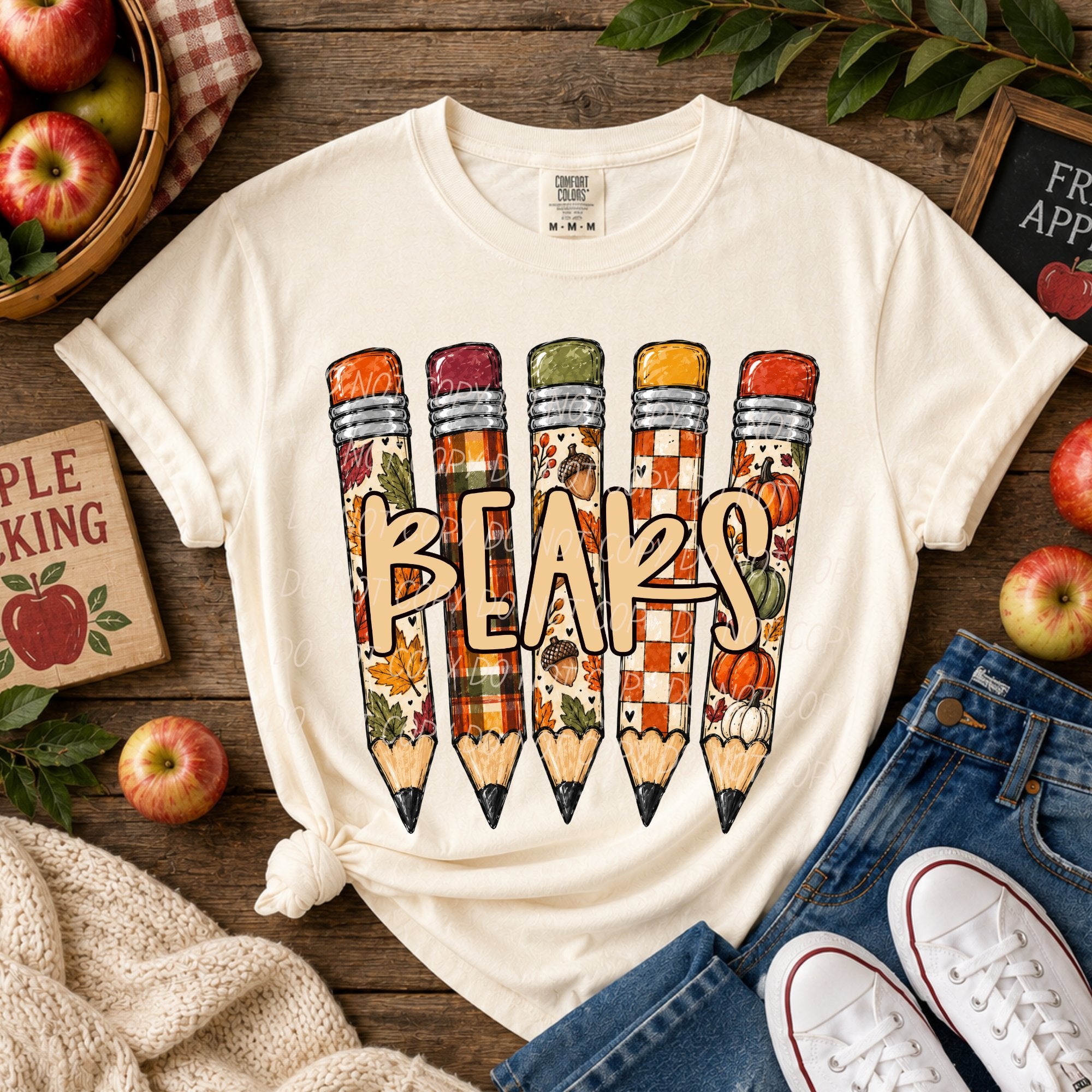 Fall Pencil Mascots BEARS design
