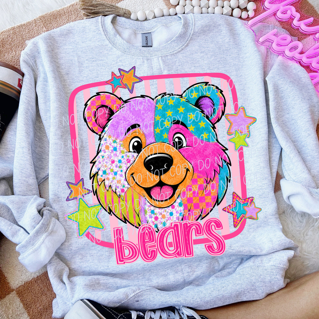 Bears Funky Fresh mascot DTF transfer