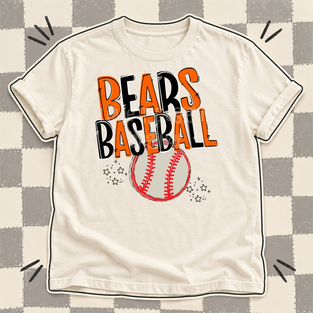 Team Go Baseball Mascots Bears Orange Black design