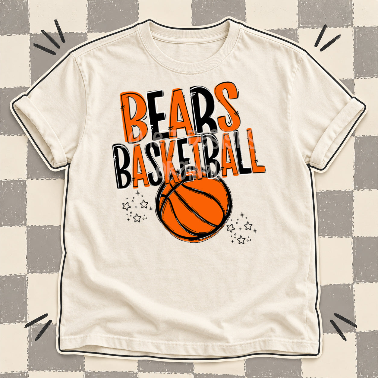 Team Go Basketball Mascots Bears Orange Black design