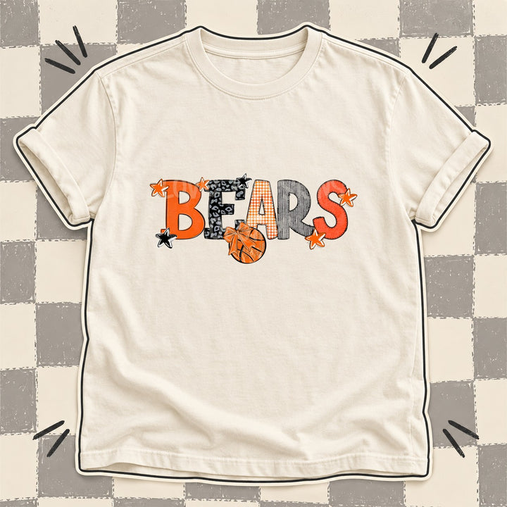 Bears Orange Black Mixed Doodle Basketball Mascots – Mascot Colors DTF transfer mockup