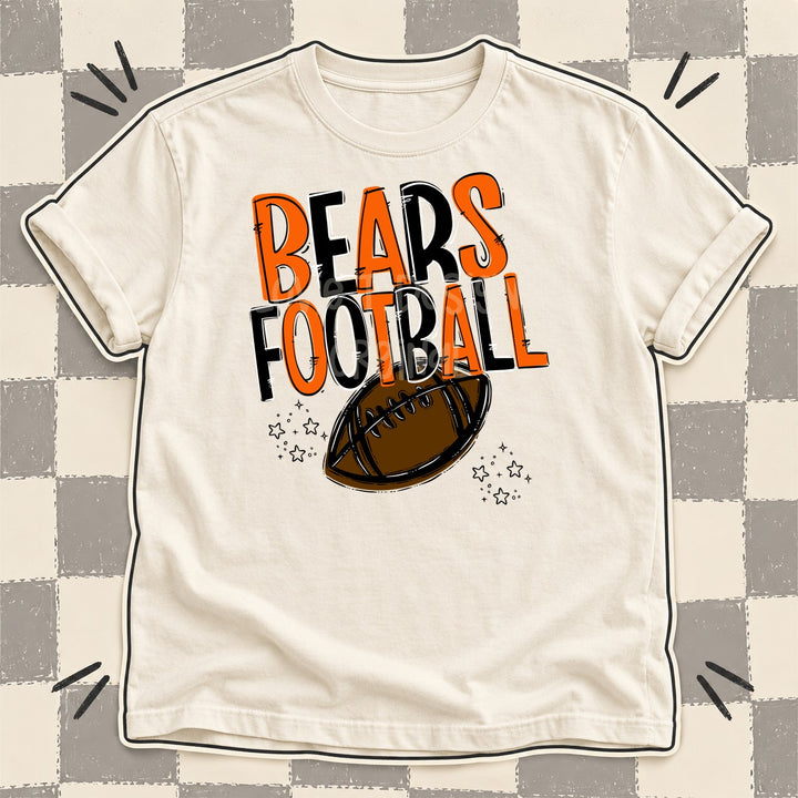 Bears Orange Black Team Go Football Mascots DTF transfer mockup