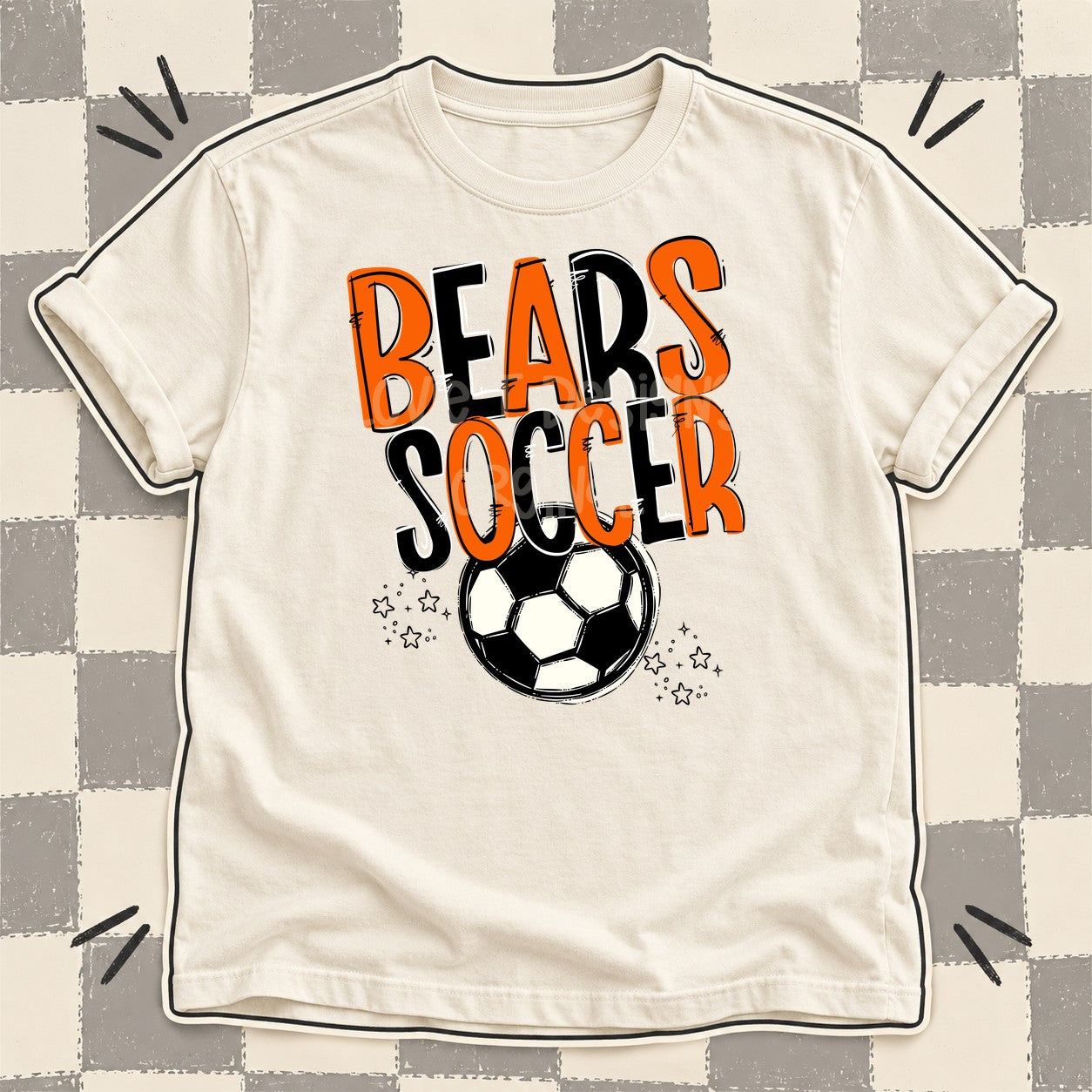 Team Go Soccer Mascots Bears Orange Black design