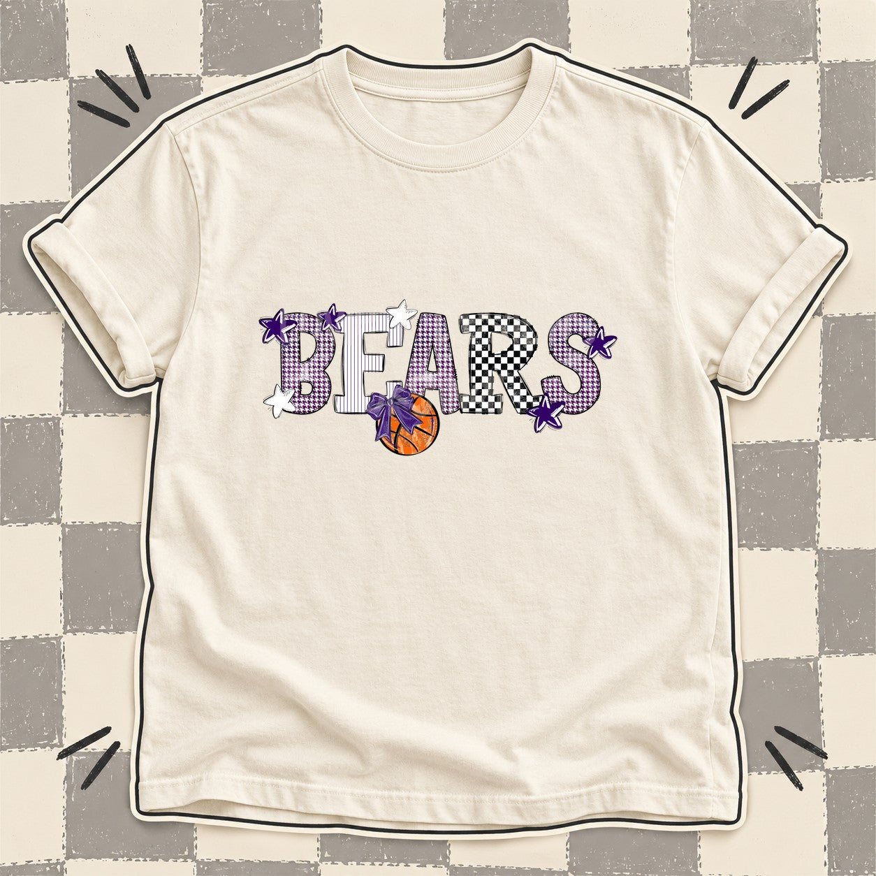 Mixed Doodle Basketball Mascots – Mascot Colors Bears Purple design